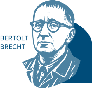 Eine Grafik von Bertolt Brecht mit seinem Namen daneben